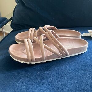 J Slides Neutral Beige blush Multi-Strap Slide Sandals